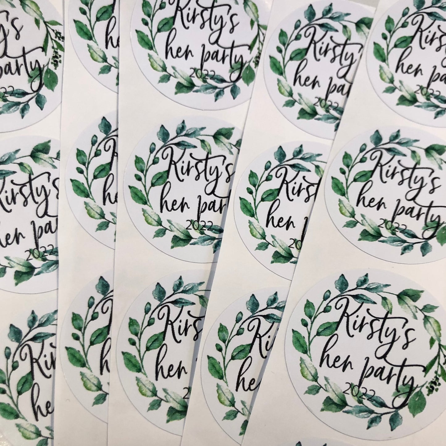 Foliage Hen do stickers